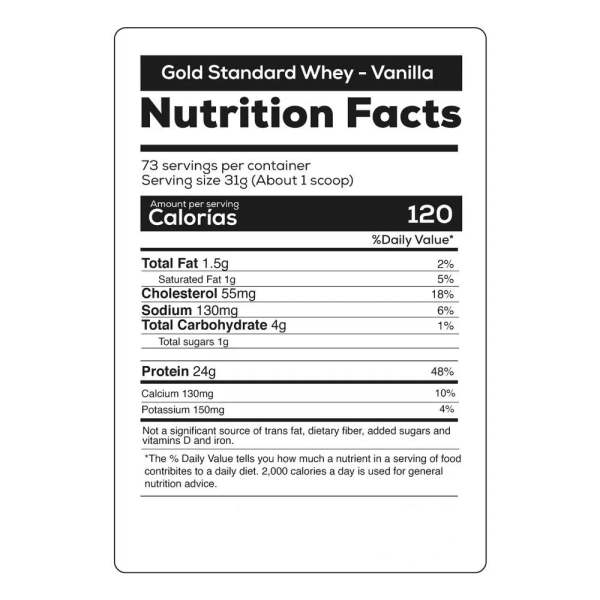 GOLD STANDAR 100% WHEY 5 LBS VAINILLA - Imagen 2