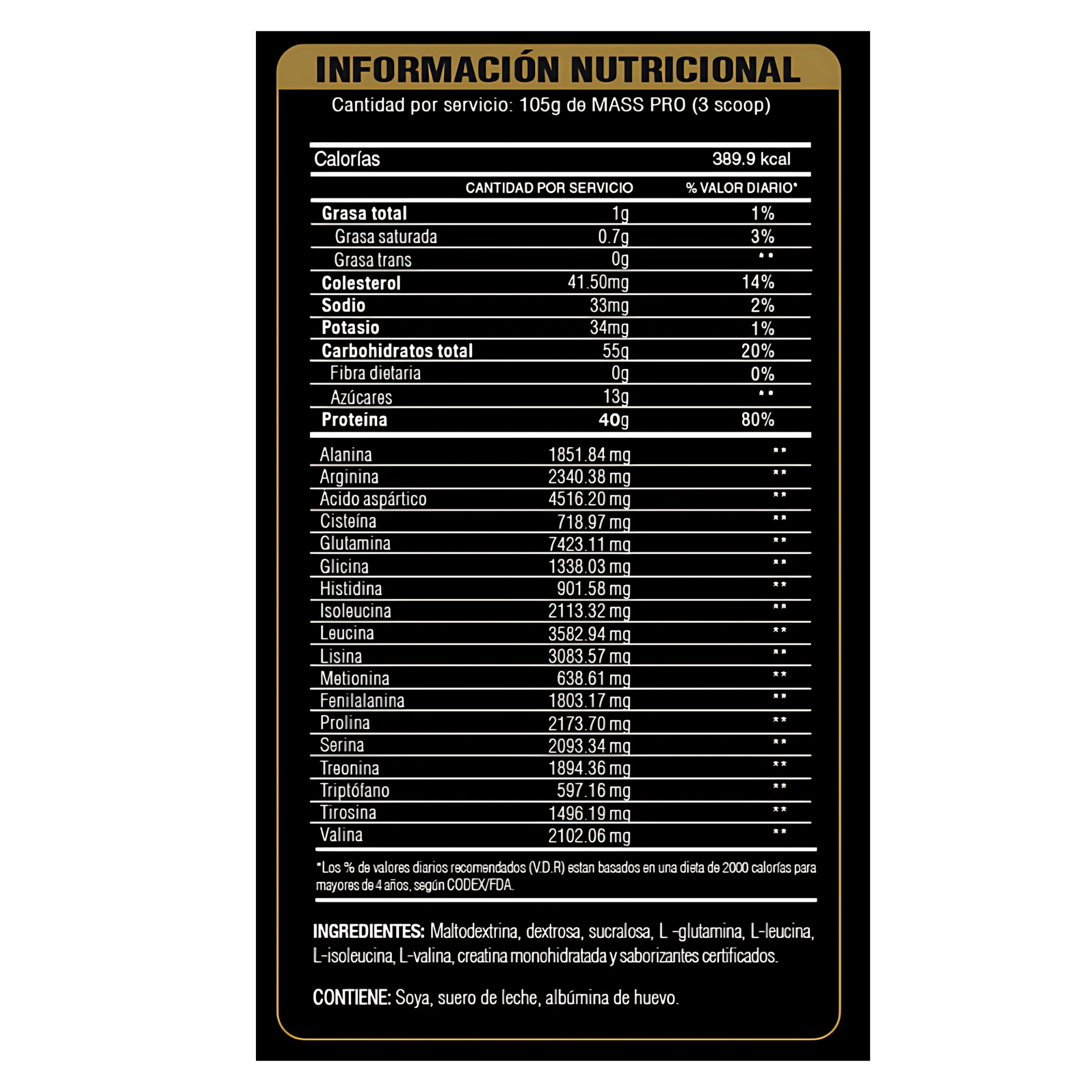 LEVEL PRO MASS PRO - VAINILLA CREAM 6.6 LBS - Imagen 2