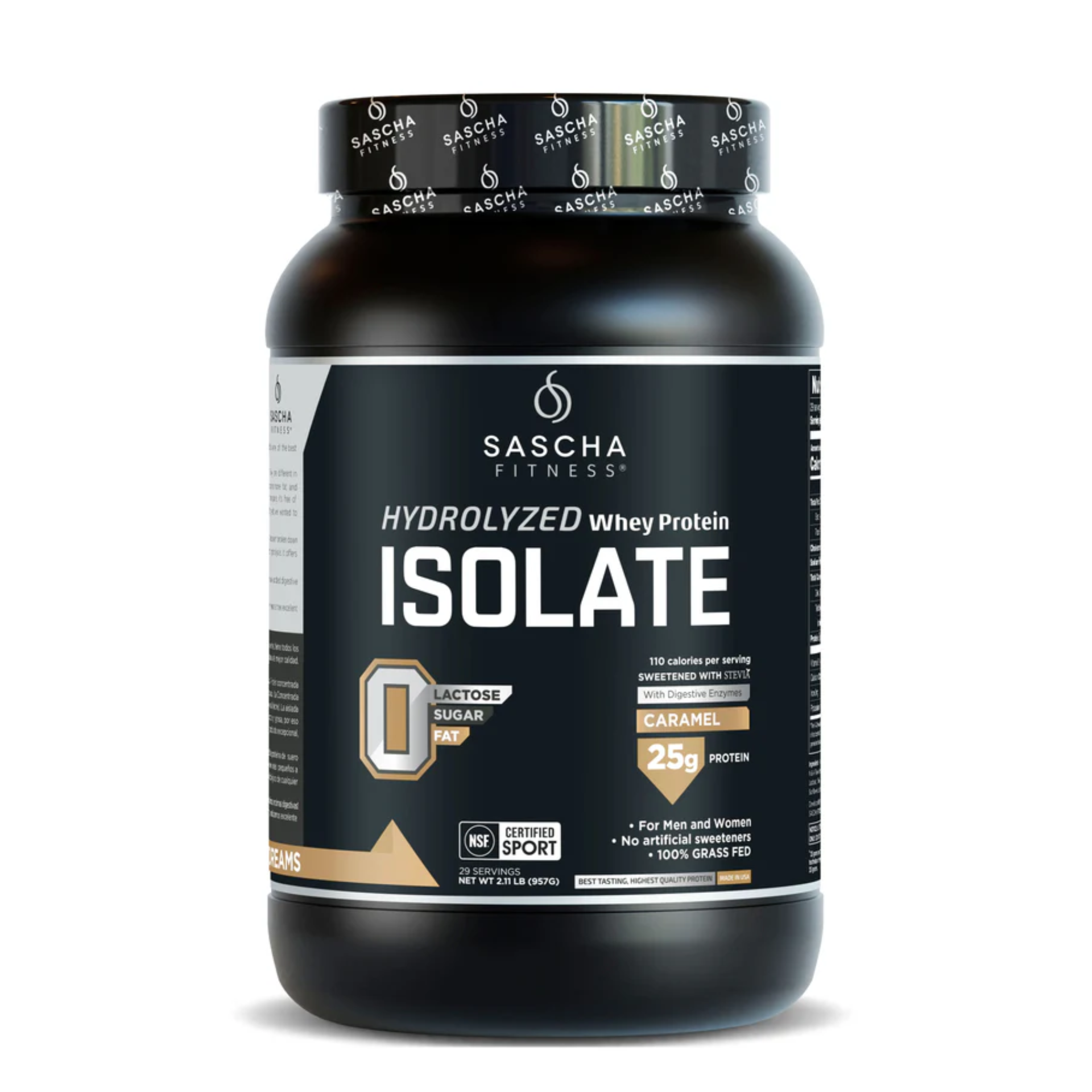 HYDROLYZED Whey Protein ISOLATE CARAMEL - SASCHA FITNESS 2 Lb