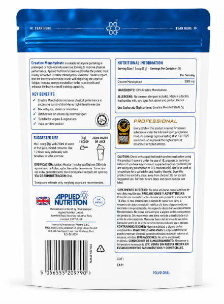 CREATINA APPLIED NUTRITION 150 G - Imagen 2